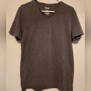 Express Women's Charcoal V-Neck Tee